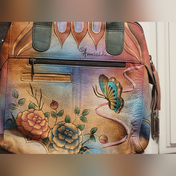 Anuschka Women's Genuine Leather Handbag/Purse / Hand-Painted! - Picture 2 of 16